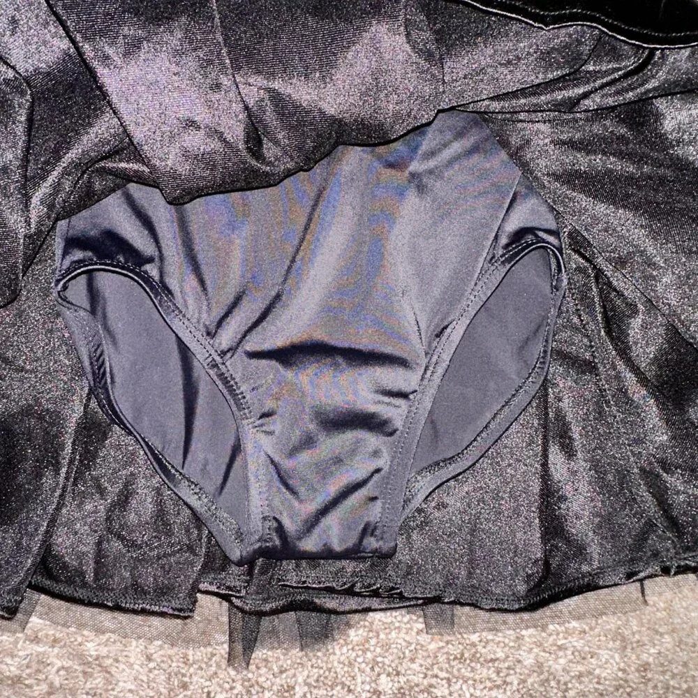 Balera Performance Sequin Skirted Leotard ballet Dance Costume SC Black 6 6X